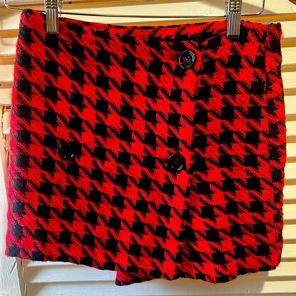 MNG Womens  Wrap Mini Skirt Size XS red black y2k